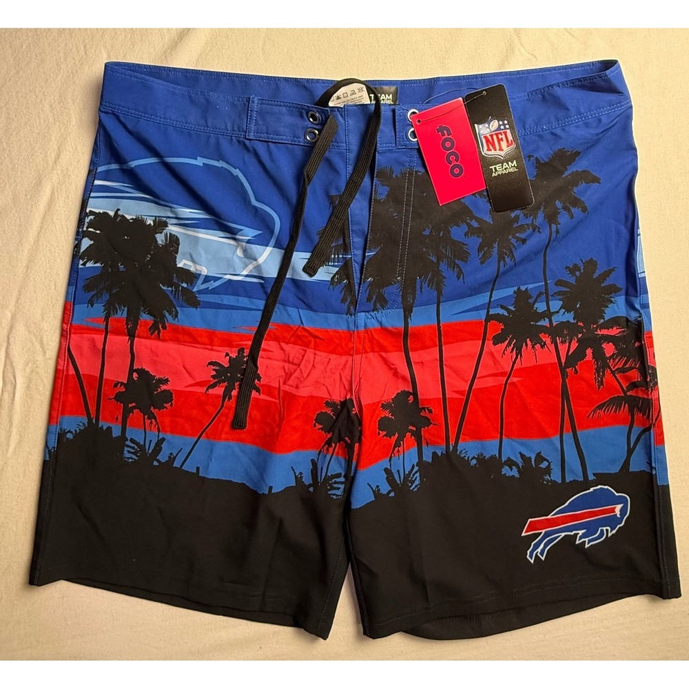 FOCO Buffalo Bills NFL Board Shorts Mens XL Blue Palm Tree Swim Trunks NEW-2538